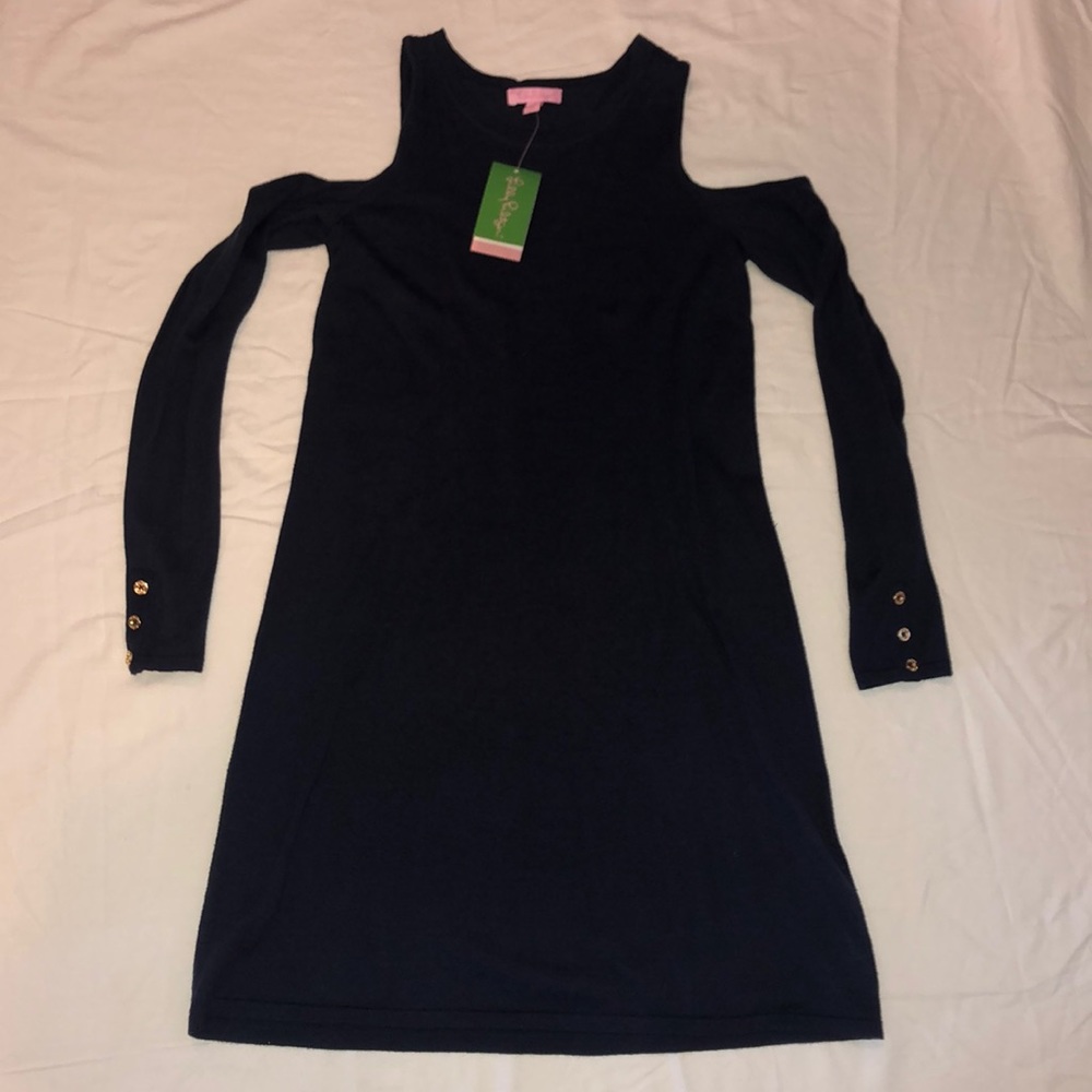 Lilly Navy Sweater Dress